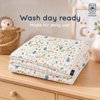 Baby Blanket - White Party - 100% Muslin Cotton and Fleece material for ultra comfort