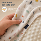 Baby Blanket - Beige Fox  - 100% Muslin Cotton and Fleece material for ultra comfort
