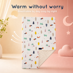 Baby Blanket - Beige Fox  - 100% Muslin Cotton and Fleece material for ultra comfort