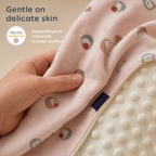 Baby Blanket - Pink Porcupine - 100% Muslin Cotton and Fleece material for ultra comfort