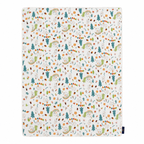 Baby Blanket - White Party - 100% Muslin Cotton and Fleece material for ultra comfort