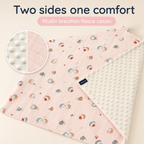Baby Blanket - Pink Porcupine - 100% Muslin Cotton and Fleece material for ultra comfort