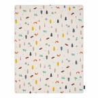 Baby Blanket - Beige Fox  - 100% Muslin Cotton and Fleece material for ultra comfort