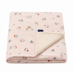 Baby Blanket - Pink Porcupine - 100% Muslin Cotton and Fleece material for ultra comfort